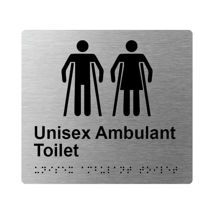 L1073 Unisex Ambulant Toilet Braille Sign 200x180mm