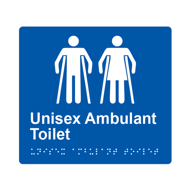L1073 Unisex Ambulant Toilet Braille Sign 200x180mm