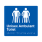 L1073 Unisex Ambulant Toilet Braille Sign 200x180mm