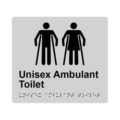 L1073 Unisex Ambulant Toilet Braille Sign 200x180mm