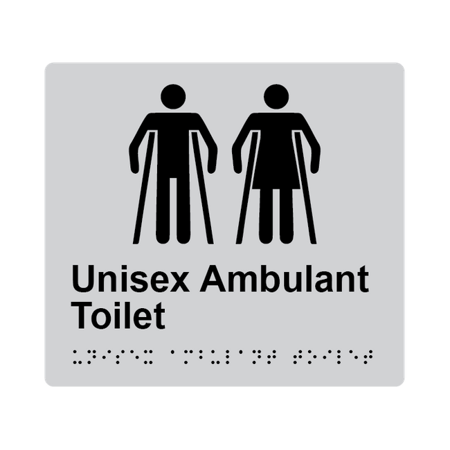 L1073 Unisex Ambulant Toilet Braille Sign 200x180mm