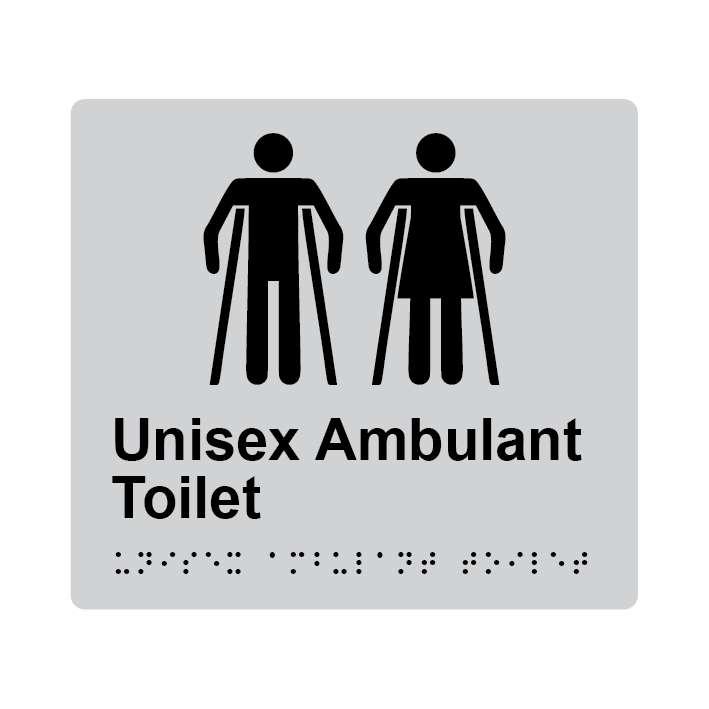 L1073 Unisex Ambulant Toilet Braille Sign 200x180mm