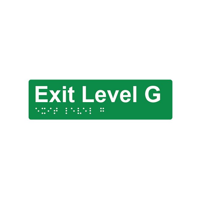 L5000 Exit Level G Braille Sign 180x50mm