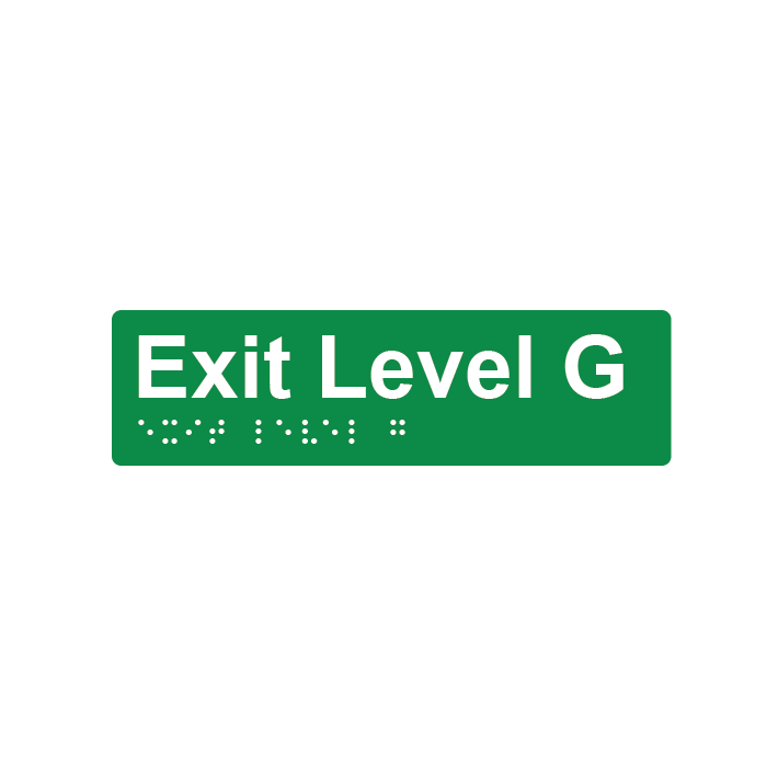 L5000 Exit Level G Braille Sign 180x50mm