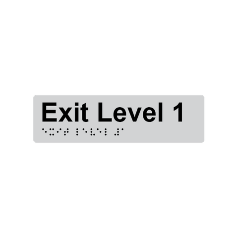 Exit Level 1 Braille Sign 180x50mm SLV #