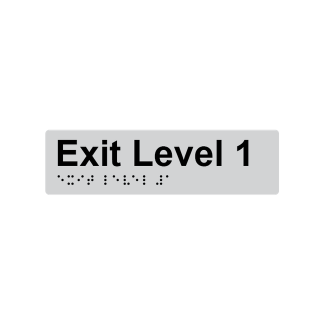 Exit Level 1 Braille Sign 180x50mm SLV #