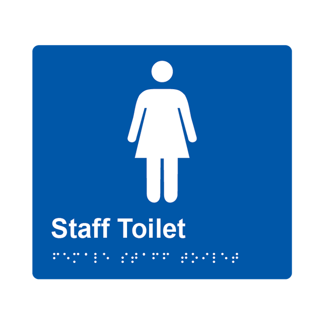 L1015 Female Staff Toilet Braille Sign 200x180mm