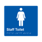 L1015 Female Staff Toilet Braille Sign 200x180mm