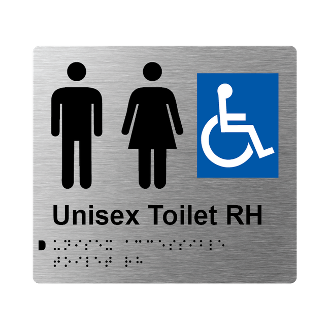 L1012 Unisex Accessible Toilet RH Braille Sign 200x180mm