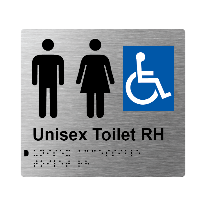 L1012 Unisex Accessible Toilet RH Braille Sign 200x180mm