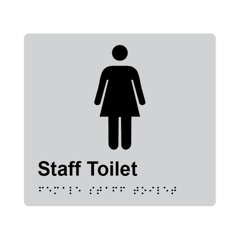 L1015 Female Staff Toilet Braille Sign 200x180mm