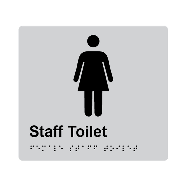 L1015 Female Staff Toilet Braille Sign 200x180mm
