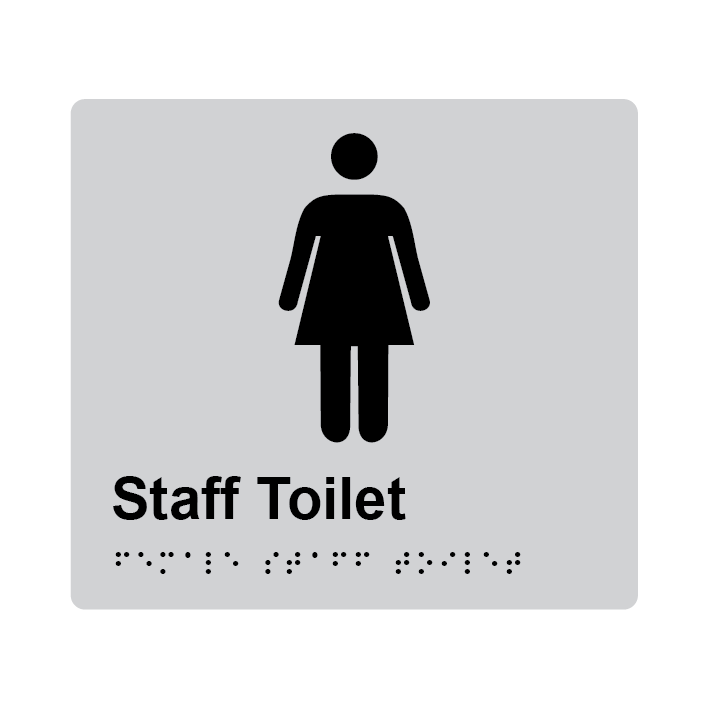 L1015 Female Staff Toilet Braille Sign 200x180mm