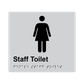 L1015 Female Staff Toilet Braille Sign 200x180mm