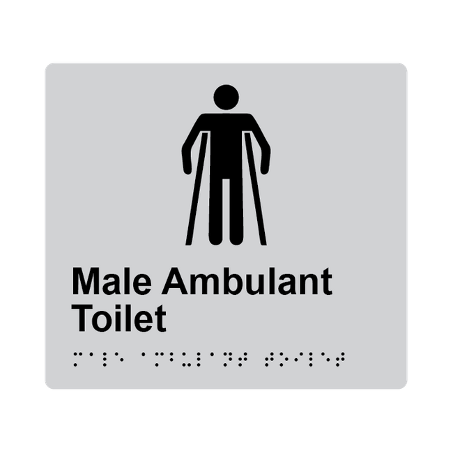 L1016 Male Ambulant Toilet Braille Sign 200x180mm