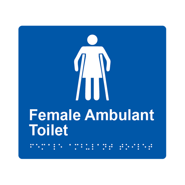 L1017 Female Ambulant Toilet Braille Sign 200x180mm