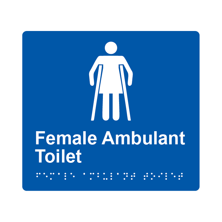 L1017 Female Ambulant Toilet Braille Sign 200x180mm