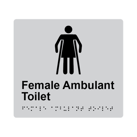 L1017 Female Ambulant Toilet Braille Sign 200x180mm