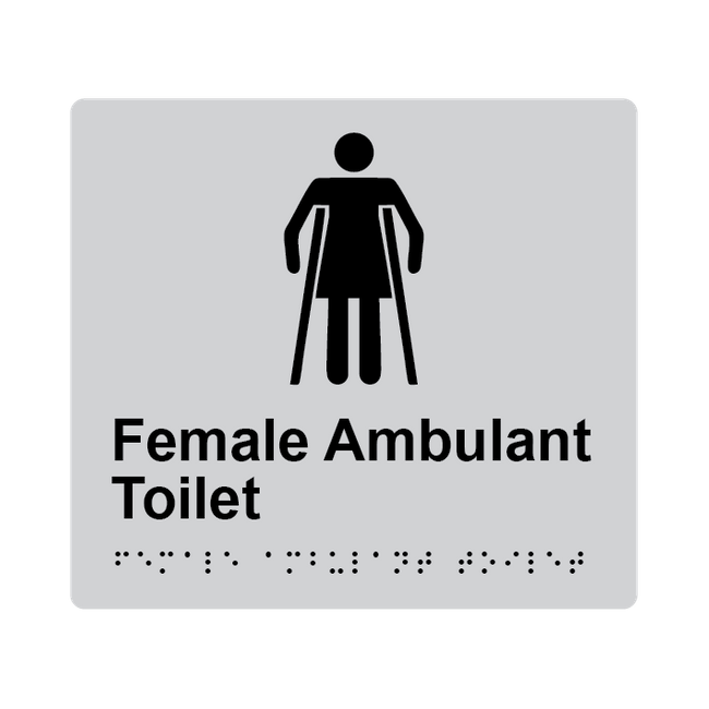 L1017 Female Ambulant Toilet Braille Sign 200x180mm