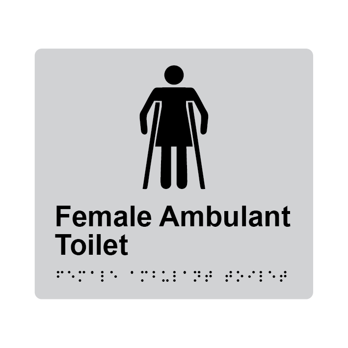 L1017 Female Ambulant Toilet Braille Sign 200x180mm
