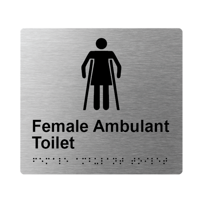 L1017 Female Ambulant Toilet Braille Sign 200x180mm