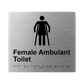 L1017 Female Ambulant Toilet Braille Sign 200x180mm
