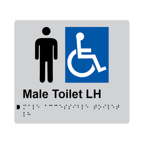 L1018 Male Accessible Toilet LH Braille Sign 200x180mm