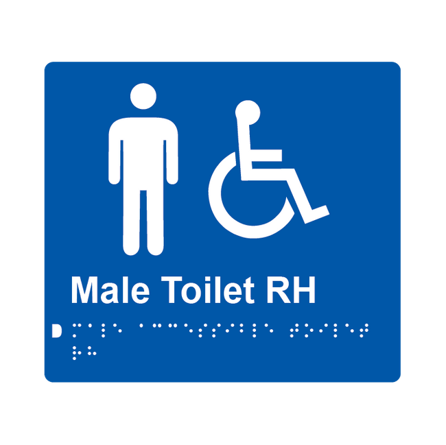 L1019 Male Accessible Toilet RH Braille Sign 200x180mm