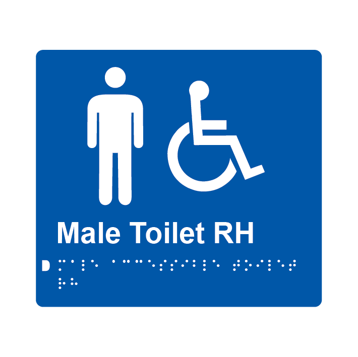 L1019 Male Accessible Toilet RH Braille Sign 200x180mm