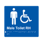 L1019 Male Accessible Toilet RH Braille Sign 200x180mm