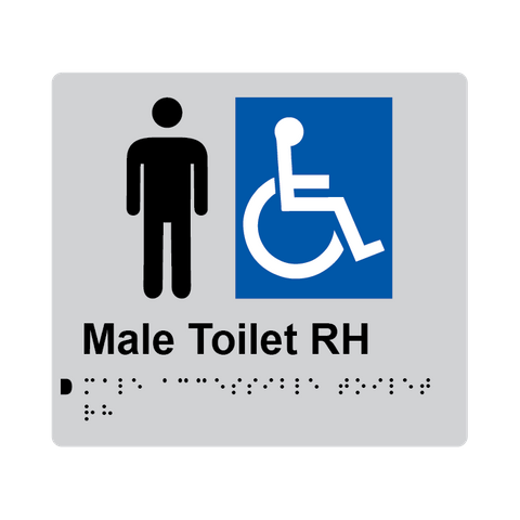 L1019 Male Accessible Toilet RH Braille Sign 200x180mm