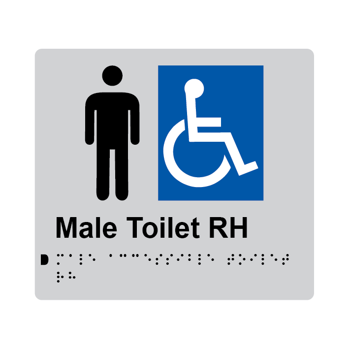 L1019 Male Accessible Toilet RH Braille Sign 200x180mm