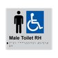 L1019 Male Accessible Toilet RH Braille Sign 200x180mm