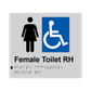 L1021 Female Accessible Toilet RH Braille Sign 200x180mm