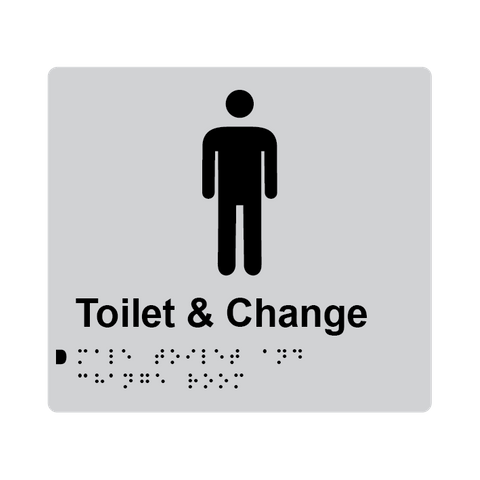 L1022 Male Toilet & Change Room Braille Sign 200x180mm