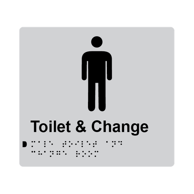 L1022 Male Toilet & Change Room Braille Sign 200x180mm