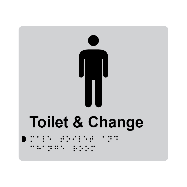 L1022 Male Toilet & Change Room Braille Sign 200x180mm