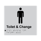L1022 Male Toilet & Change Room Braille Sign 200x180mm