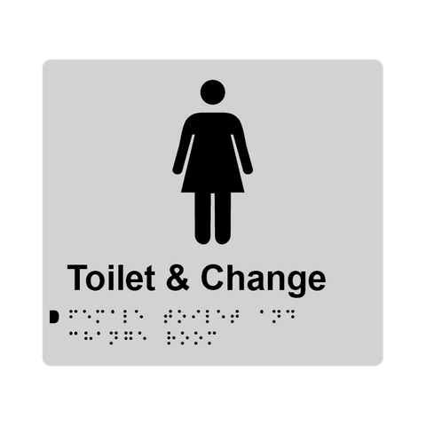 L1023 Female Toilet & Change Room Braille Sign 200x180mm