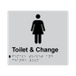 L1023 Female Toilet & Change Room Braille Sign 200x180mm