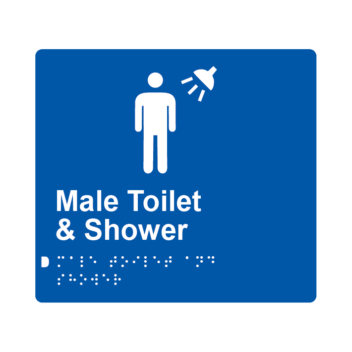 L1037 Male Toilet & Shower Braille Sign 200x180mm
