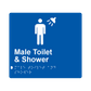 L1037 Male Toilet & Shower Braille Sign 200x180mm