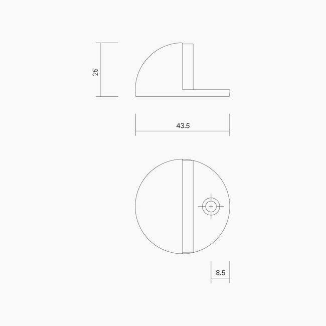 K0101 Half Moon Floor Mounted Door Stop