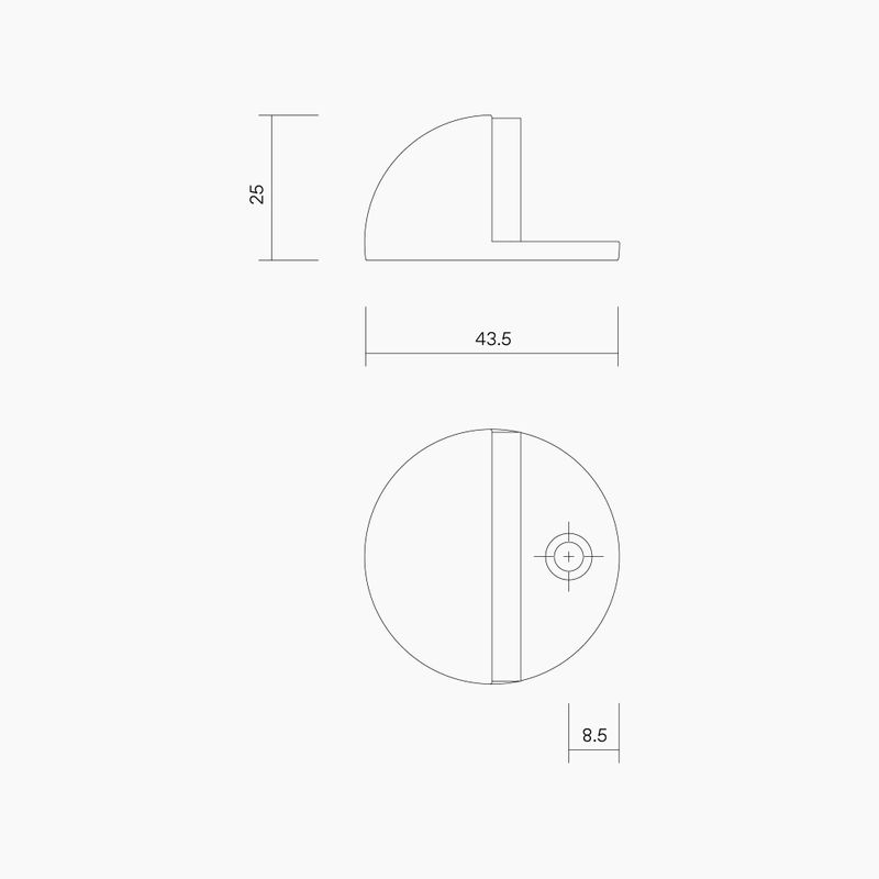 K0101 Half Moon Floor Mounted Door Stop