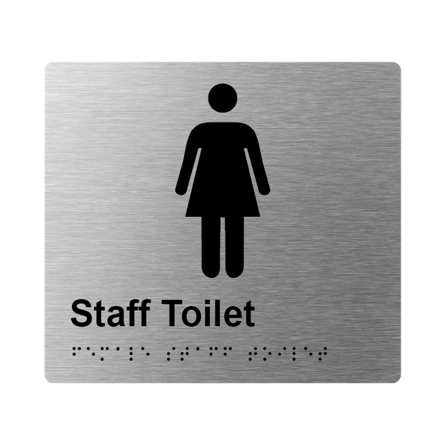 L1015 Female Staff Toilet Braille Sign 200x180mm