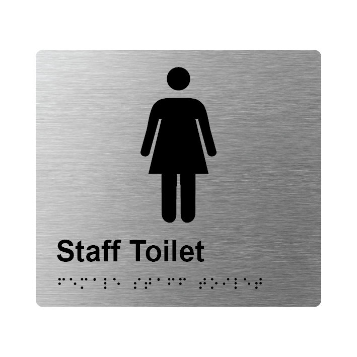 L1015 Female Staff Toilet Braille Sign 200x180mm