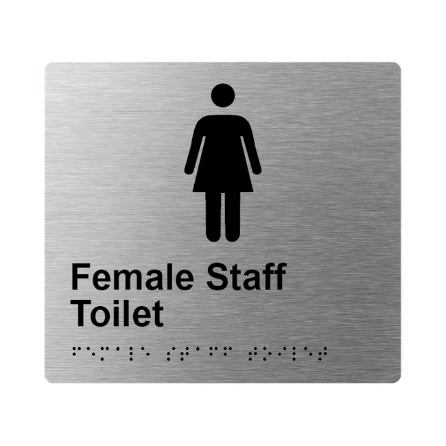L1053 Female Staff Toilet Braille Sign 200x180mm