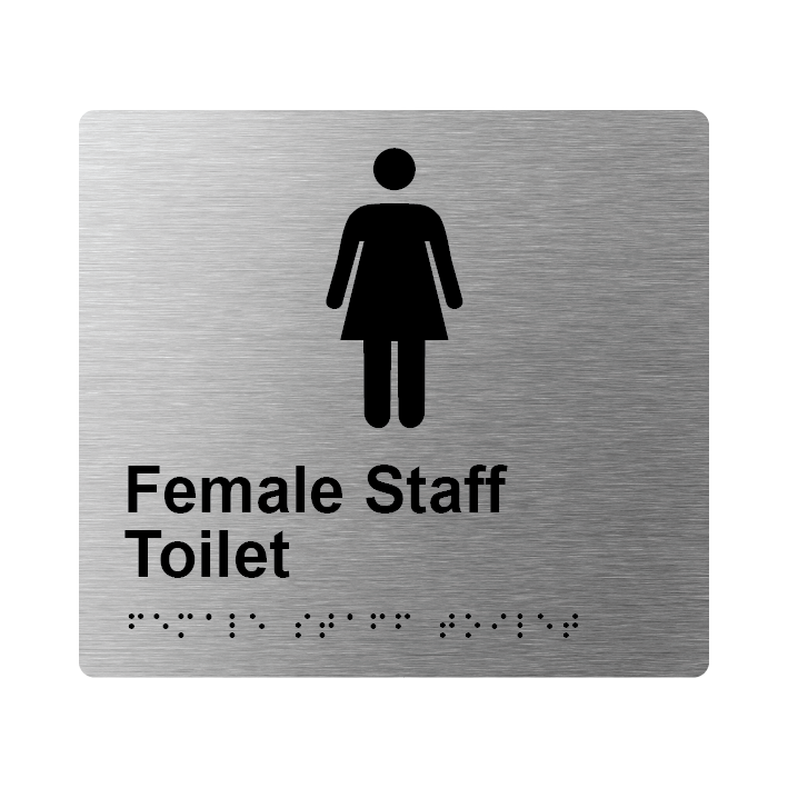 L1053 Female Staff Toilet Braille Sign 200x180mm