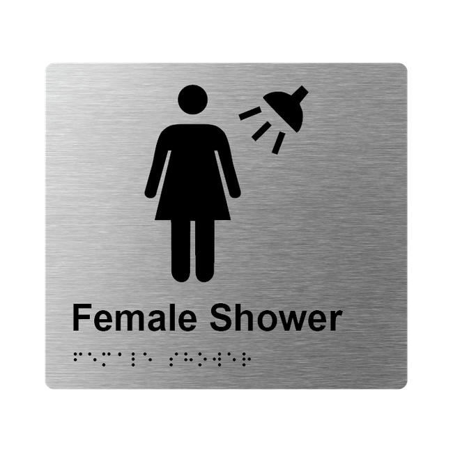 L1035 Female Shower Braille Sign 200x180mm