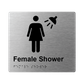 L1035 Female Shower Braille Sign 200x180mm